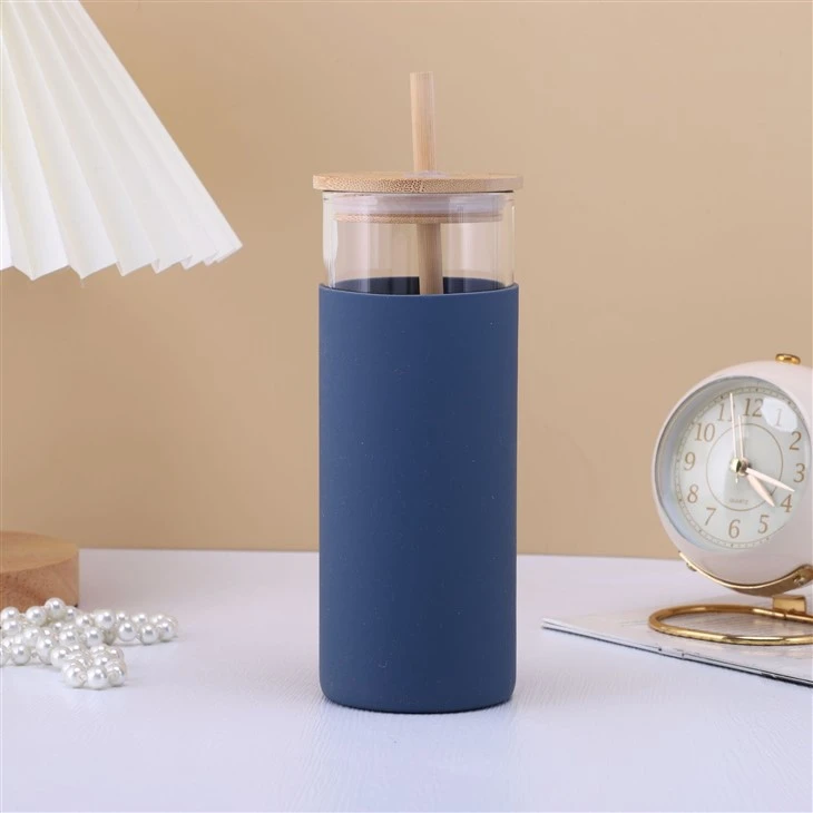 Glass Bottle With Straw With Silicone
