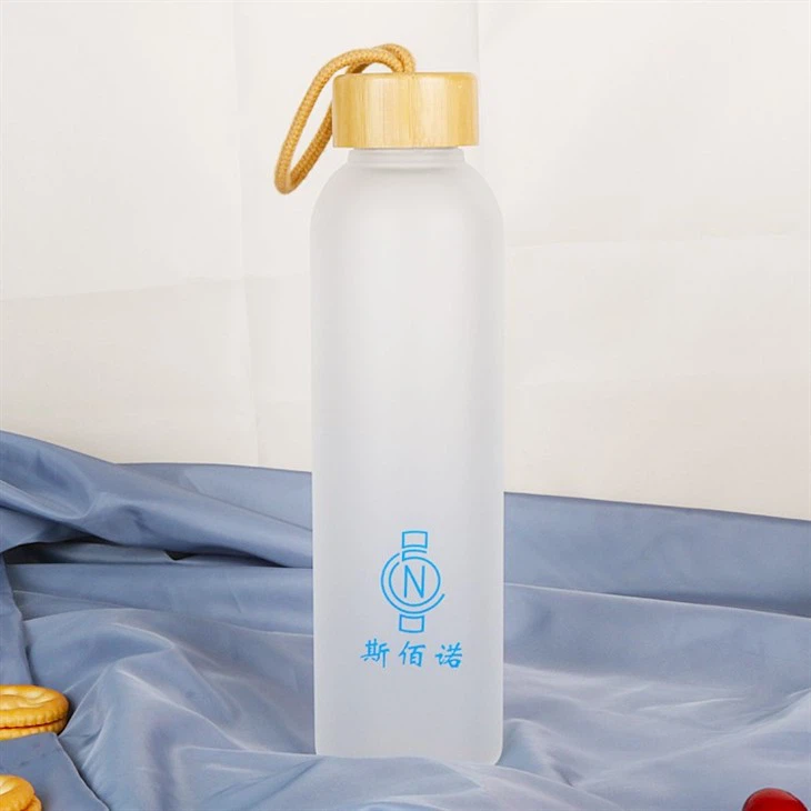 550ml Cheap Price Custom Logo Frosted Glass Water Bottle